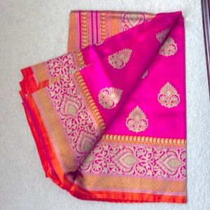 Brand new hot pink and orange saree
